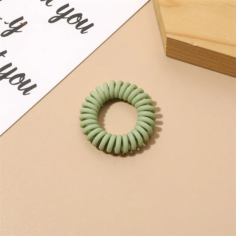 Solid Telephone Wire Elastic Hair Bands Frosted Cord Rubber Band Hair Tie Stretch Head Band Gum Fashion Jewelry Accessories