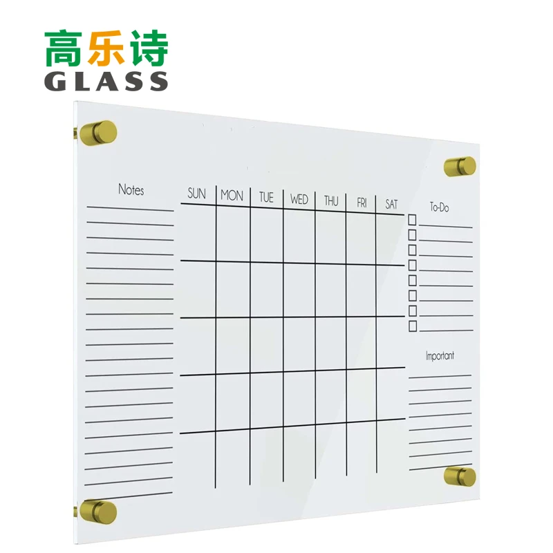 Wall Mounted Glass Whiteboard Easy Install Frameless Magnetic Heat Tempered Glass Board For School Office