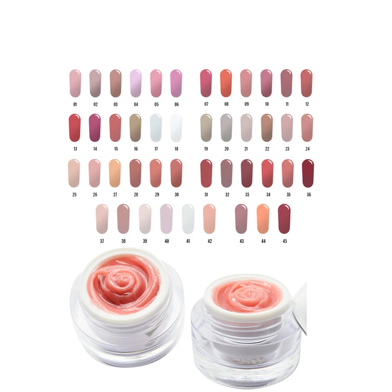 Camouflage UV Gel Jelly thick hard gel nail polish  bulk color Rubber base coat jar 1kg for last long time