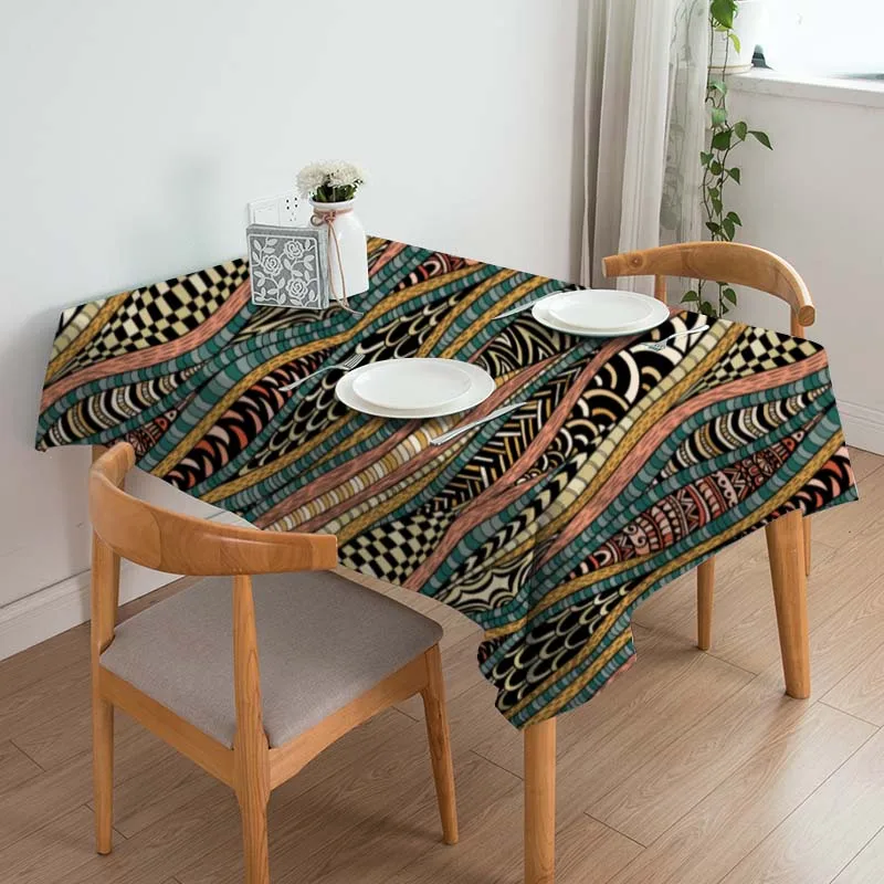 Высококачественная хлопковая скатерть для украшения дома дизайнерские скатерти с принтом на заказ