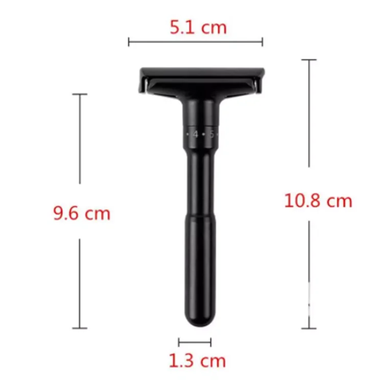 
New Hot Sell private label Adjustable Razors Mens Safety Double Edge Razor Black Classic Shaving Razor 