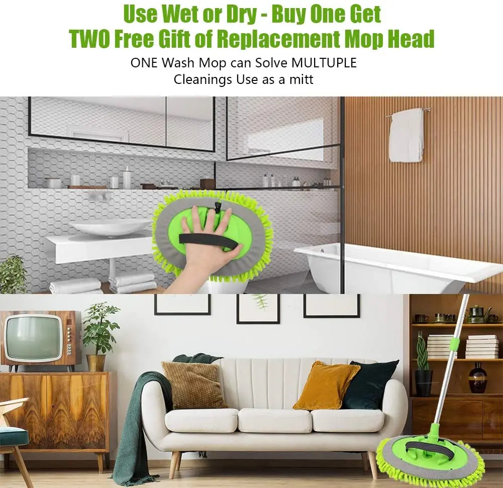 Telescopic Adjustable Rotating Chenille Car Wash Brush Car Cleaning Car Wash Mop Brush