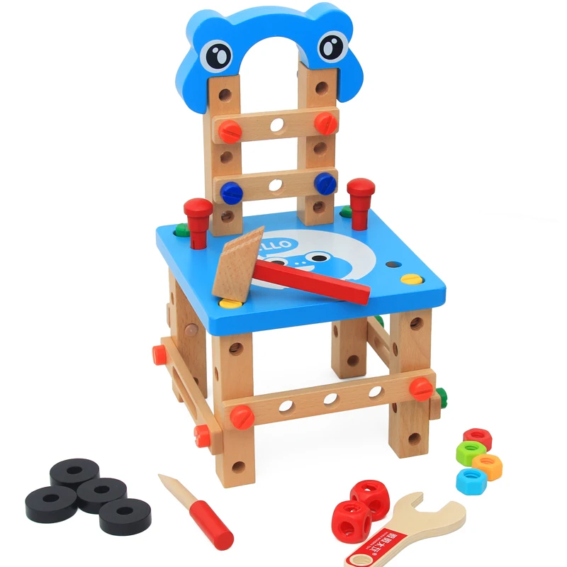 Деревянный Детский многофункциональный строительный блок для мальчиков и девочек Сменные гайки комбинированная сборка разборка головоломка