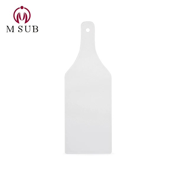 
Bottle shape sublimation glass cutting board cheap price tempered glass Christmas custom printed 
