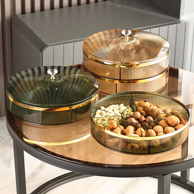 OSBORN Round Acrylic Jar Food Container Candy Dispenser Snack Box Serving Tray Set with Lid