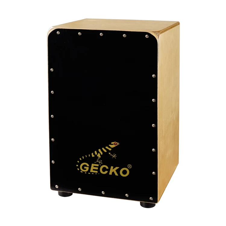Gecko Hot Sale Support OEM Handmade Black Maple Wooden Percussion Instrument Cajon Box Drum