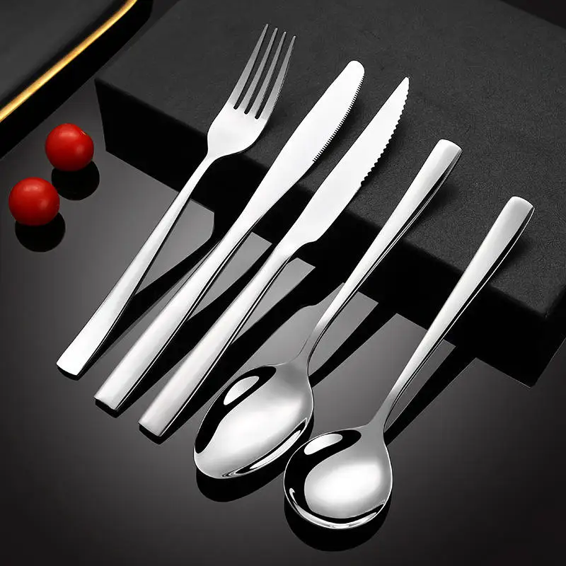 Hot Selling Stainless Steel Tableware Set Silver Tableware Knives Forks Spoons Party And Wedding Utensils Set