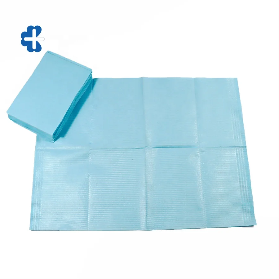 Manufacture Blue Color Hot Sale Consumable Disposable Waterproof Dental Bibs