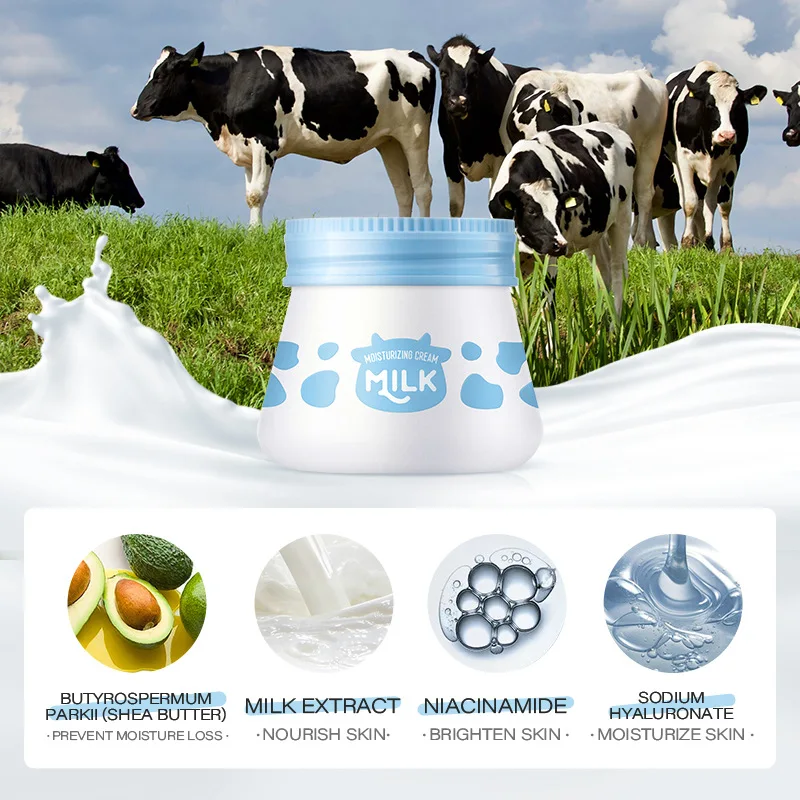 
Hot Sale Face Care Products Anti Wrinkle Whitening Natural Vegan Milk Moisturzing Face Cream 