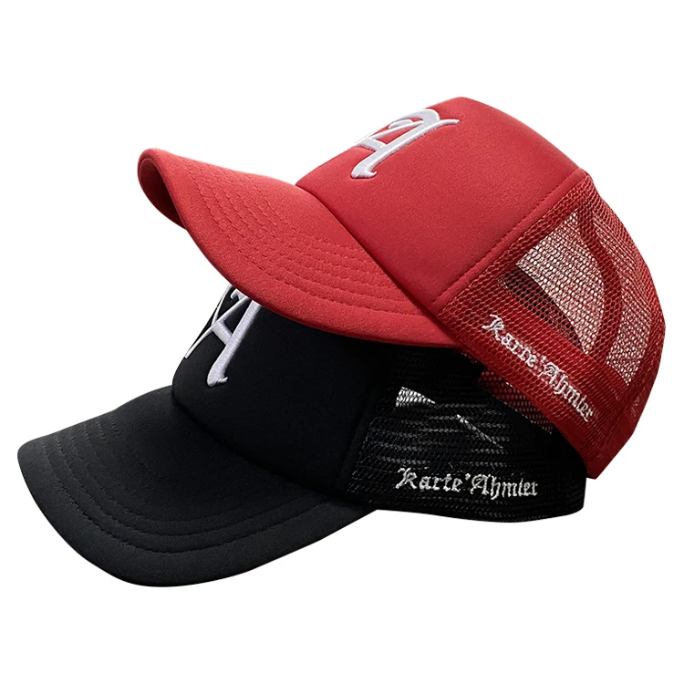 High quality custom embroidery trucker hat printing trucker caps wholesale foam net  hat custom manufacturer topi caps factory