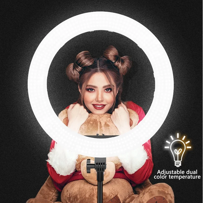 Travor 2021 новый дизайн RL-18A затемнение tik tok ringlight beauty make up live show led youtube ring light с штативом