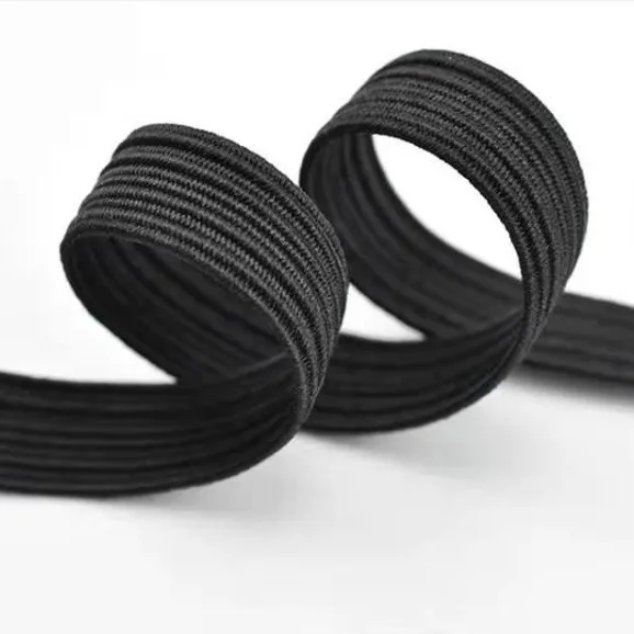 high quality Free sample manufacturer custom logo white elastic band flat Polyester 8mm