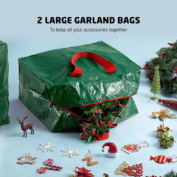 China Factory Custom Size LOGO Heavy-Duty Water proof Xmas Holiday Durable Zipper Waterproof Christmas Tree Storage Bag
