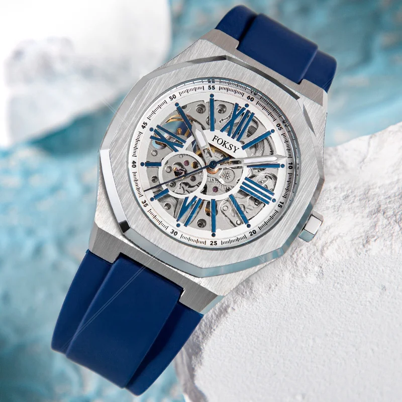 New Punk Arabe Custom Manufacture Price Pakistan Rectangle Size Wrist Mechanical Automatic Oregenal Breclet Reloj Men Watch