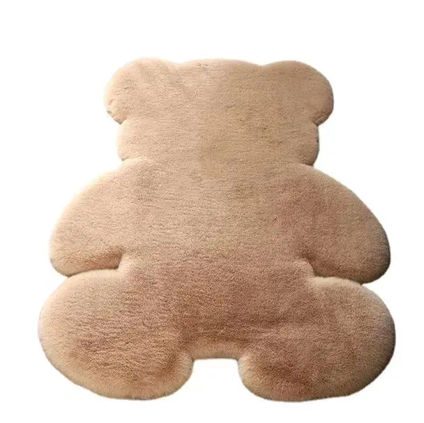 Yapears Bear Rug Super Soft Area Rug Animal Shape Faux Rabbit Fur Fluffy Carpet for Bedroom Floor Sofa Living Room Baby Room