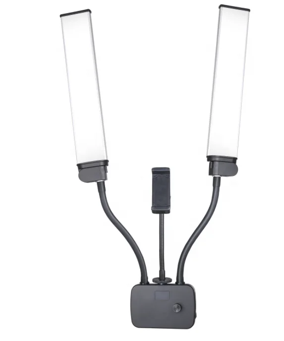 
Двойной кольцевой светодиодный светильник для фотостудии, 3000K-5500K для камеры, видео, прямой трансляции, маникюрный светильник для красоты 