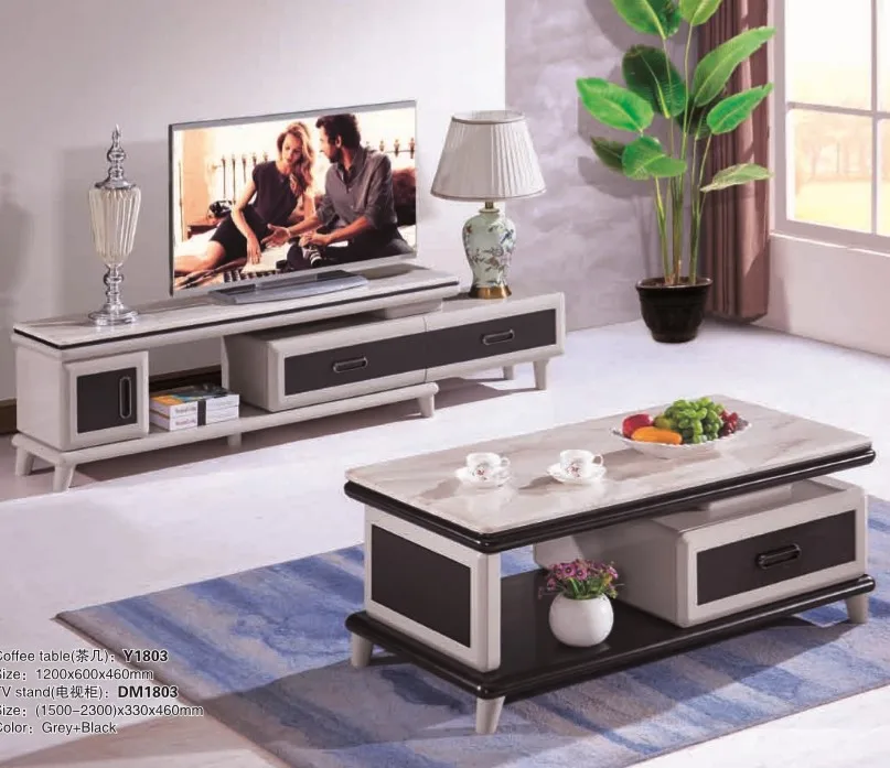 Modern luxury granite living room furniture coffee table sets elegant