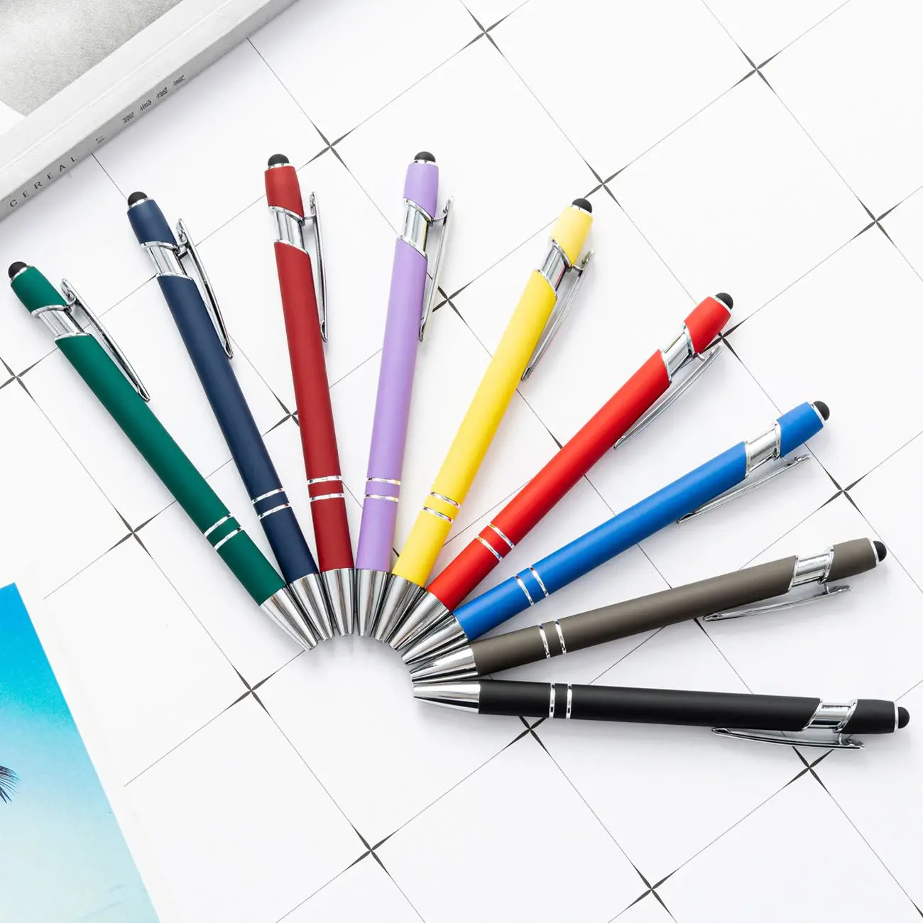 Лучшая дешевая рекламная металлическая шариковая ручка с сенсорным экраном и логотипом на заказ