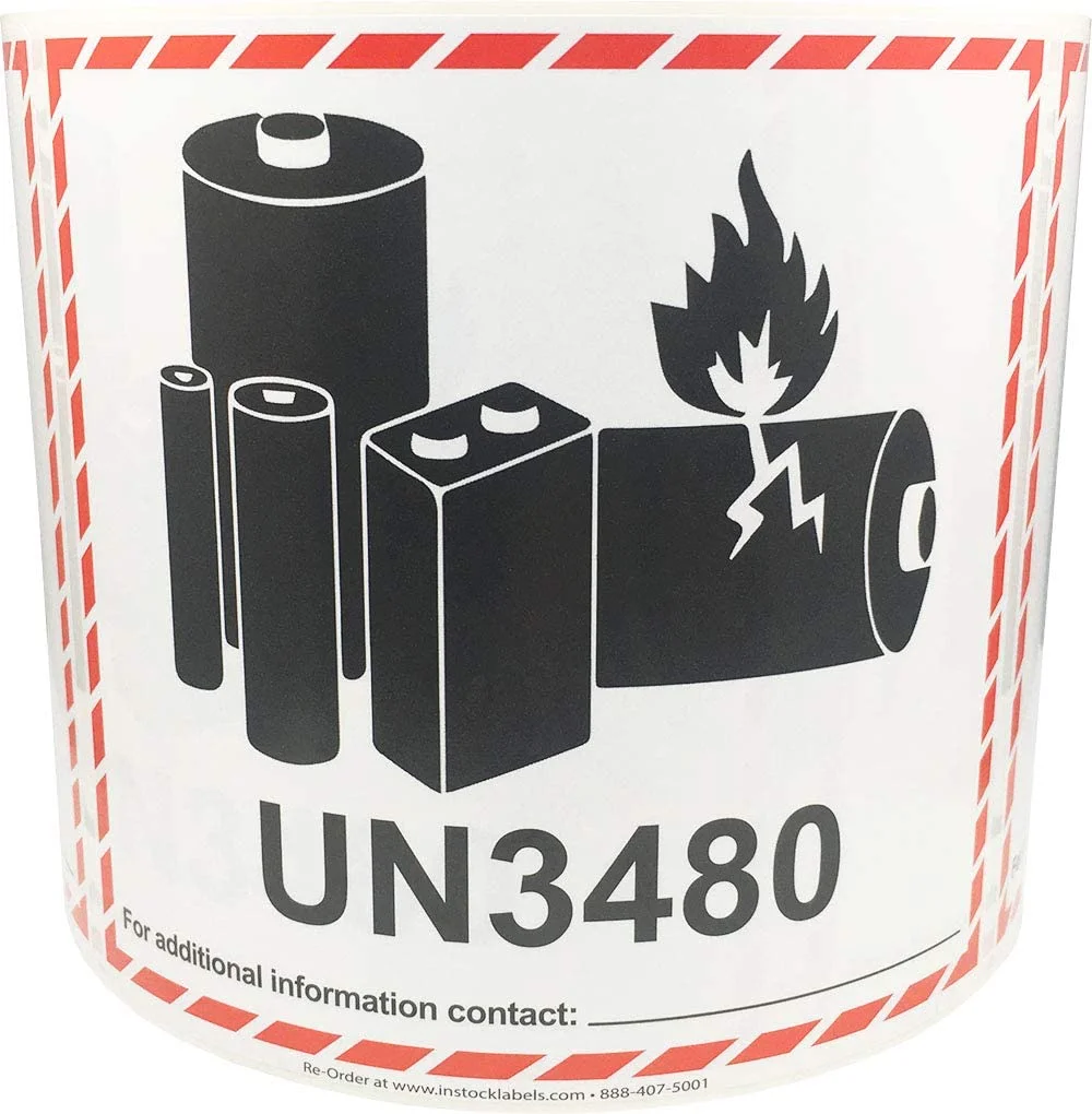 Warning Label Sticker UN3480 Lithium Lon Battery Shipping Caution Label For Shipping Mark