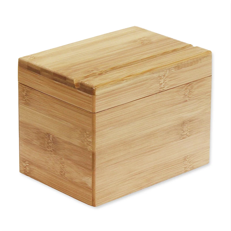 Hot sale unfinished bamboo boxes for gift pack wood recipe box
