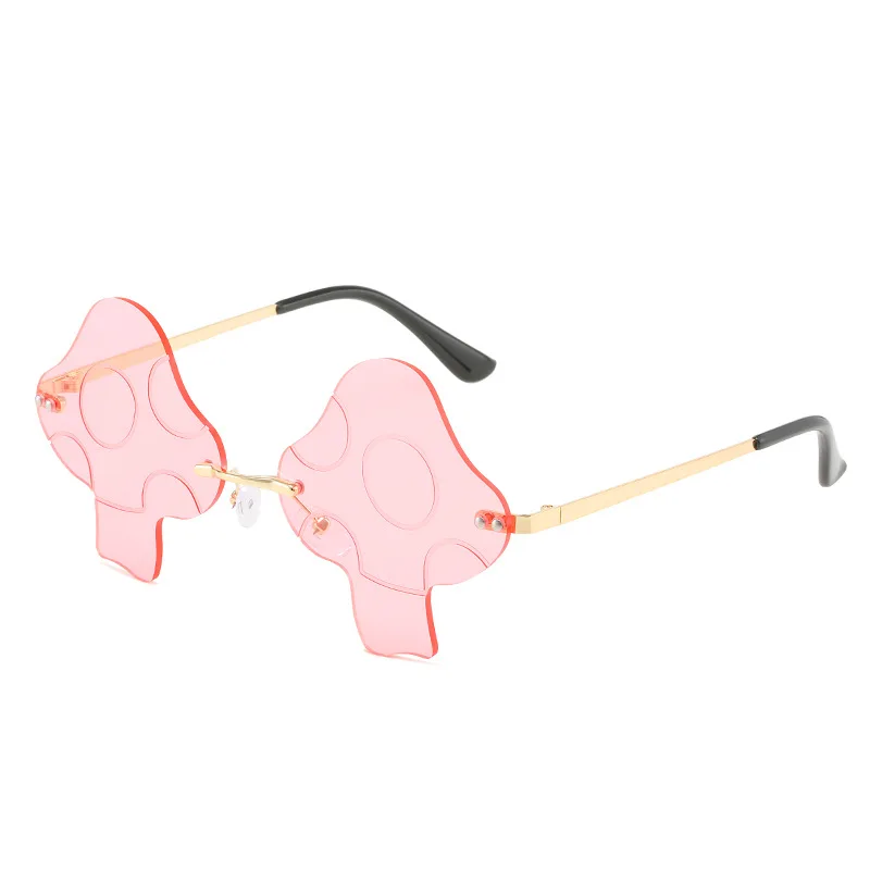 New design colorful pc lens sun glasses resin nose pad hip hop shades men women ins style mushroom shape sunglasses