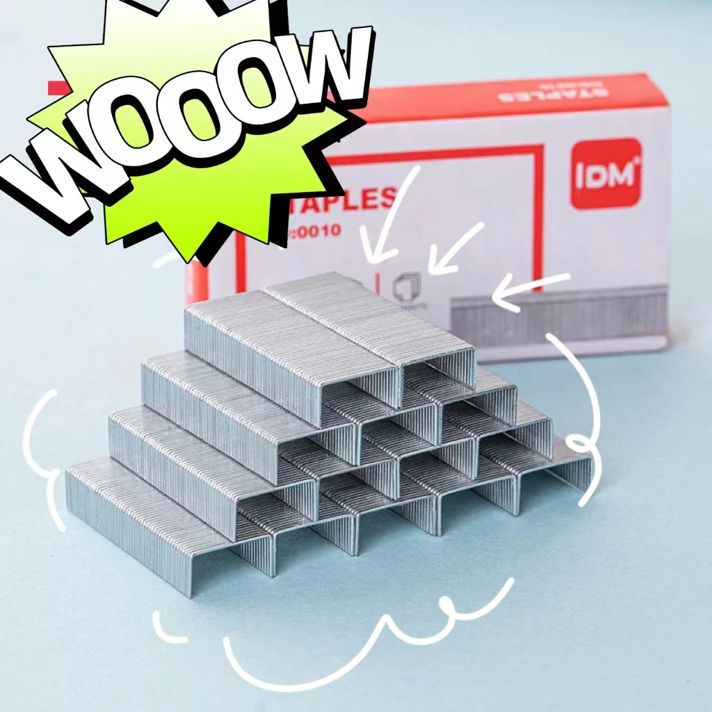 Factory Direct Sale Wholesale 10# Staples 1000 Box Staples Office Binding Small Mini 10 Size Metal Staples