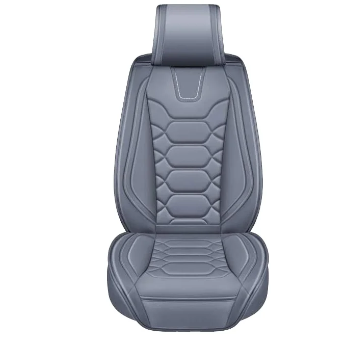 Leather Car Seat Covers, Faux Leatherette Automotive Vehicle Cushion Cover grey leather car seat cover