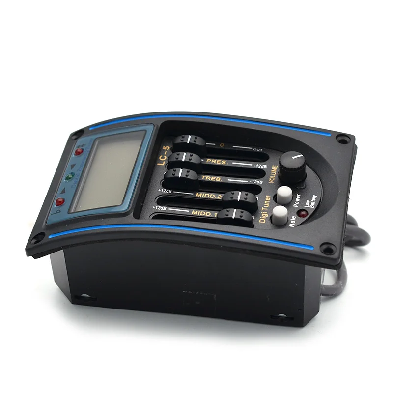 Профессиональная акустическая бас-гитары предусилитель LC-5 5-полосный эквалайзер Пикап тюнер с ЖК-дисплеем
