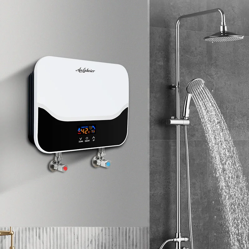 Luxury mini IPX4 designed 5.5KW tankless instant shower room hot water heater geyser on demand