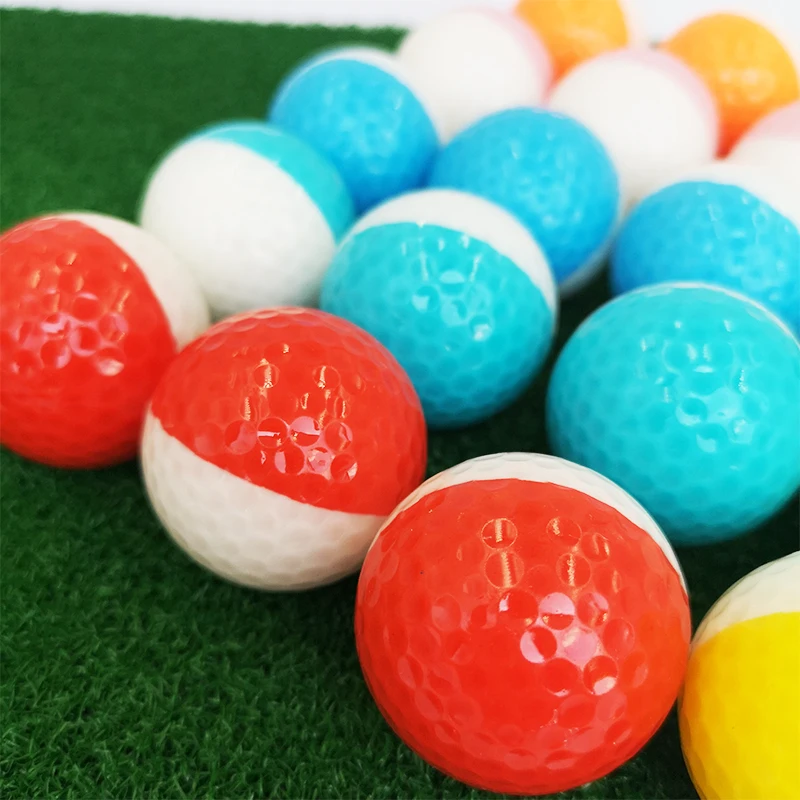 New golf color long distance game two layer ball indoor and outdoor practice course game putt-putt ball