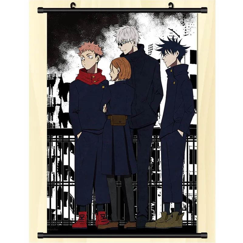 Cartoon Jujutsu Kaisen Anime Scroll Canvas Wall Hanging Painting Home Decor Itadori Yuji Anime Poster Wall Art Room Decor Gift