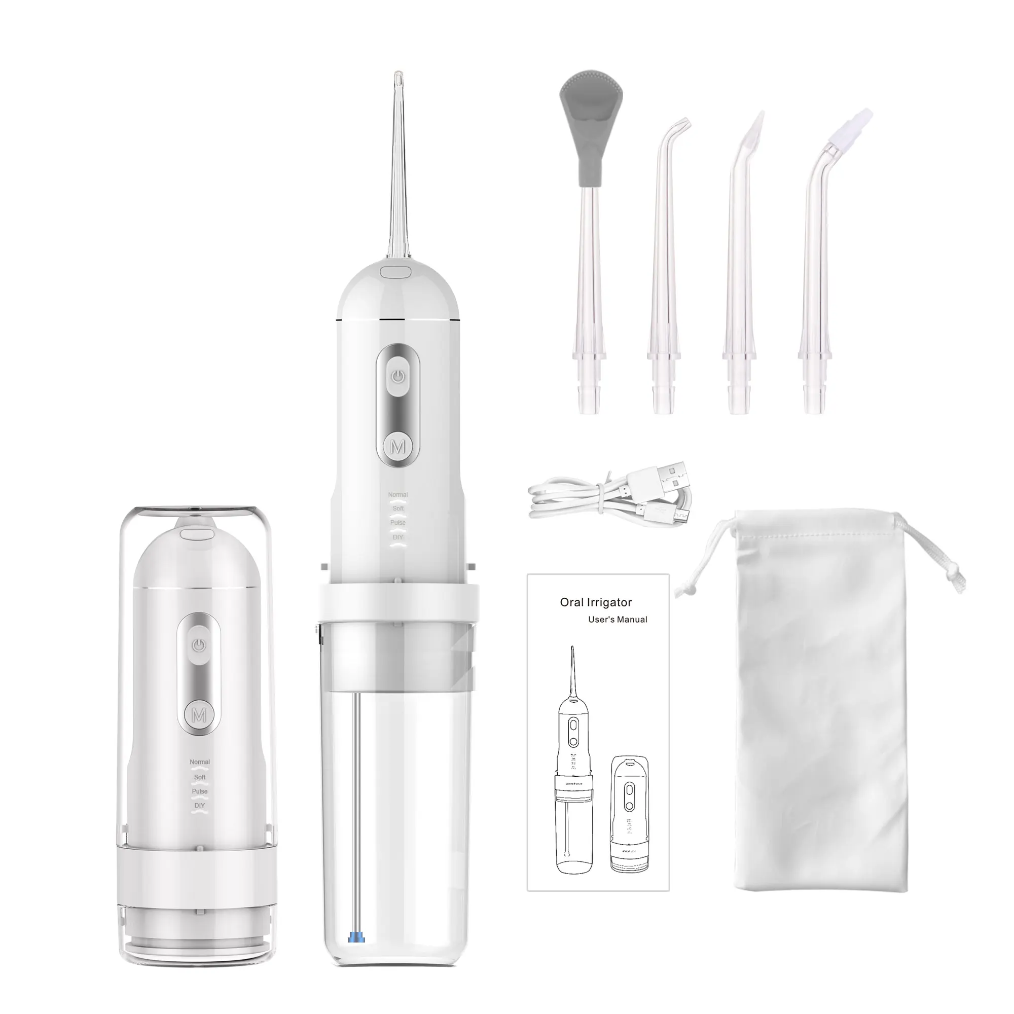 Manufacturer Water Flosser Teeth Cleaning Cordless Oral Irrigator With 3 modes 4 Jet Tips Tooth Flosser