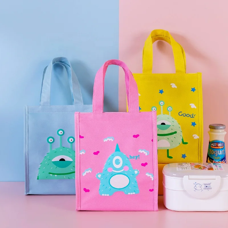 Long time temperture Kids animals printing insulated cute insulated cooler tote bag lunch tote cooler bag