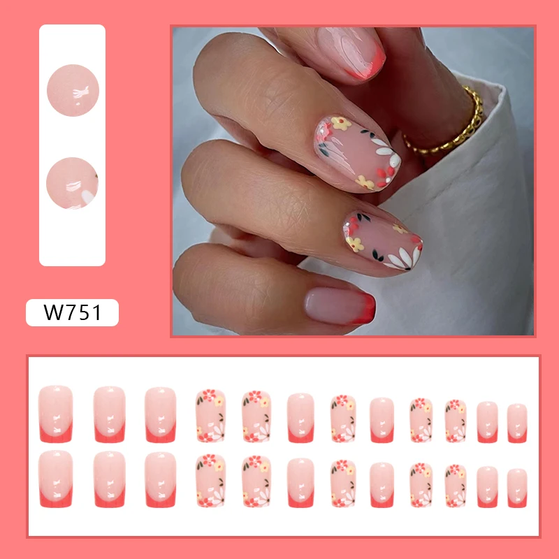 Hot selling No Harm To Natural New Arrival Wholesale Cheap French France Design Recycled Press On Nails with glue