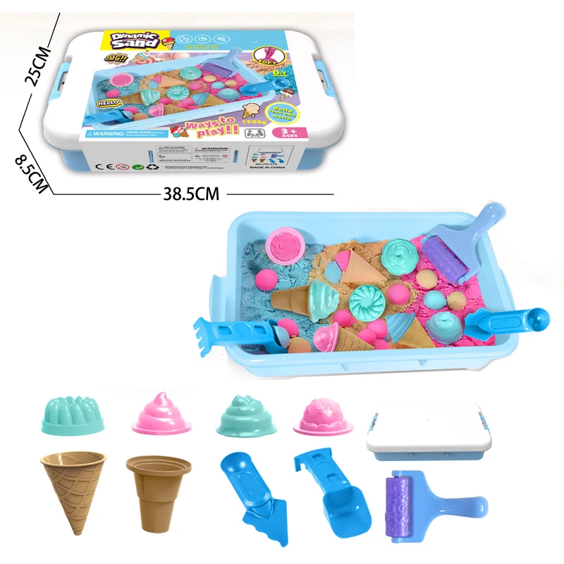 Kids Learning Playing Sensory Bin Ice Cream Educational Toy Play Magic Sand for Toddlers