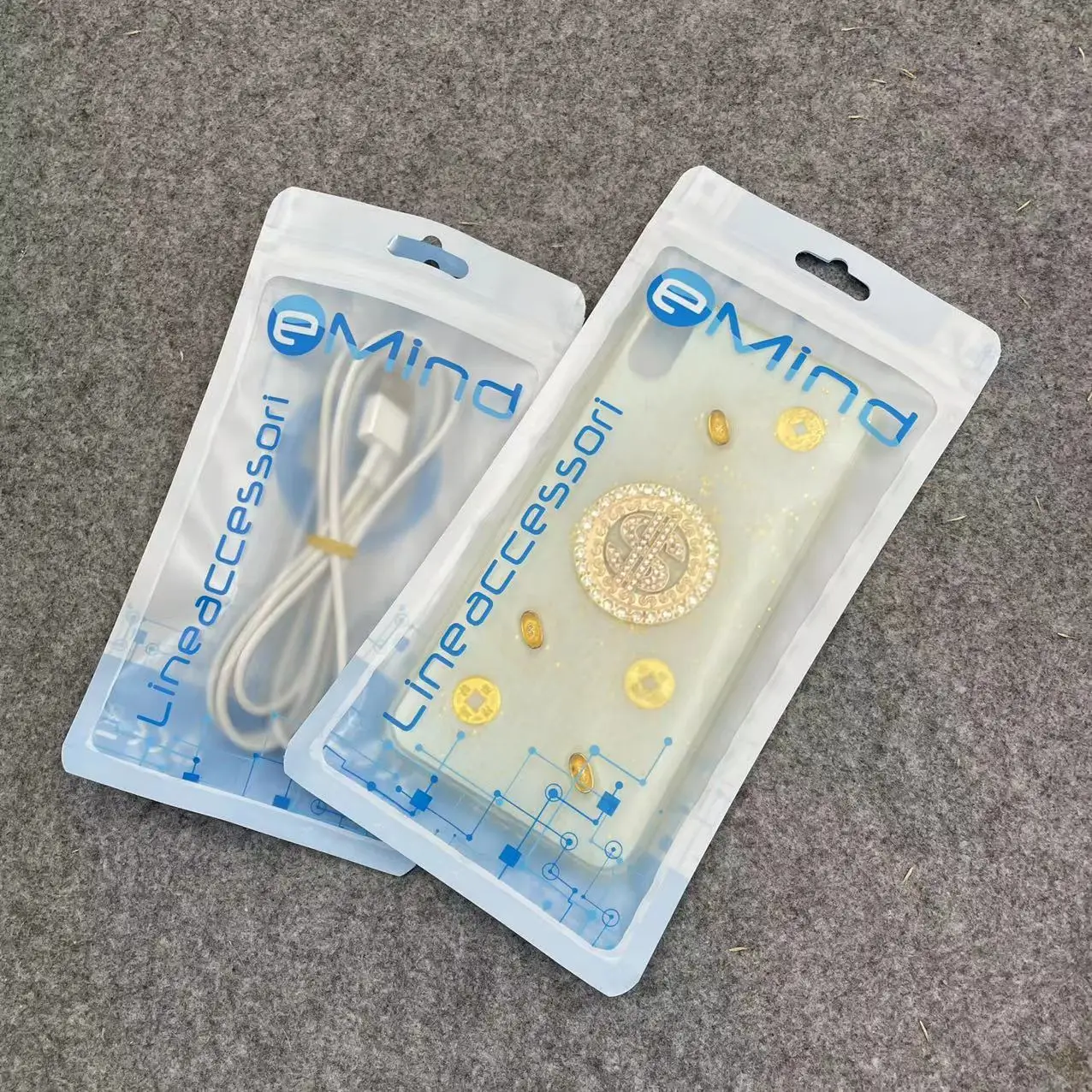 Custom Logo Printed Consumer Electronics Mobile Phone Accessories Packing Bags Phone Cases Cables Packaging Plastic Bags