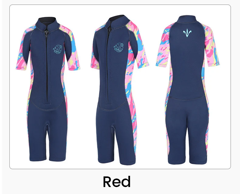 2mm Neoprene Swimsuit Girls Boys Wetsuits Shorty Kids Neoprene Suit Warming Suits Ultra Stretch Thermal Swimsuit Girls Boys Wets