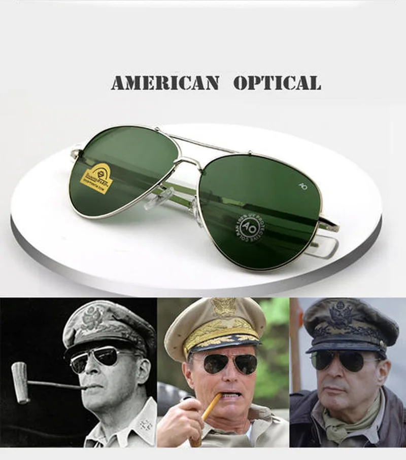 Classic Pilot American Optical Sun Glasses AO Sunglasses Glass Men Oculos De Sol