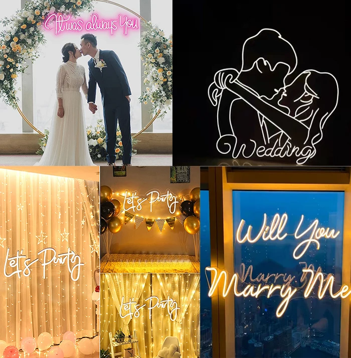 Manufacturer Dropshipping Wedding Bar Home Decor Custom Light Letters Neon Led Illuminated Sign