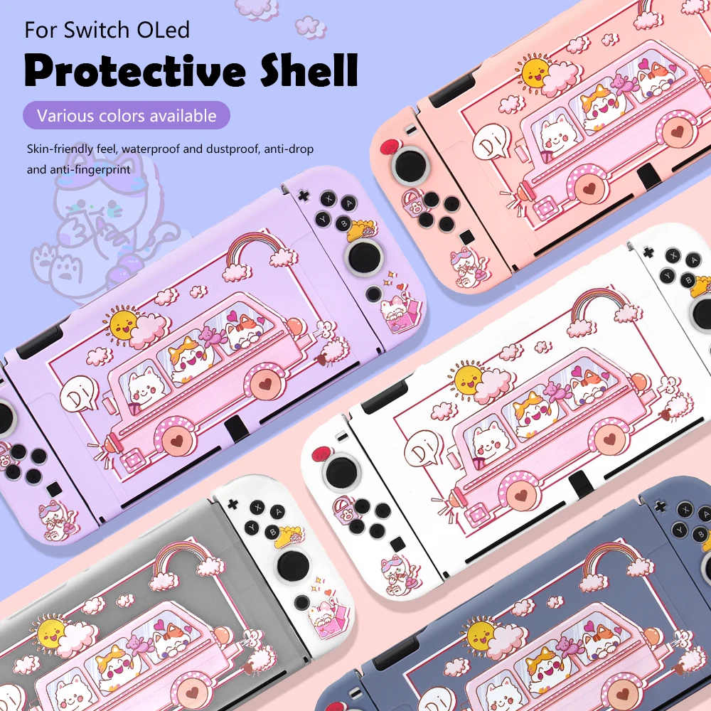 Non-slip Cute TPU Soft Cover Protective Carrying Case For Nintendo Switch Oled Joy-con Game Controller Shell Silicone Cover
