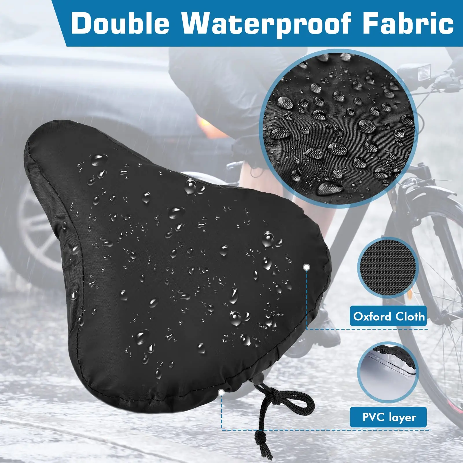 Wholesale Custom Universal Waterproof Rain Bicycle Recycled RPET Bike Seat Cover for Bicycle