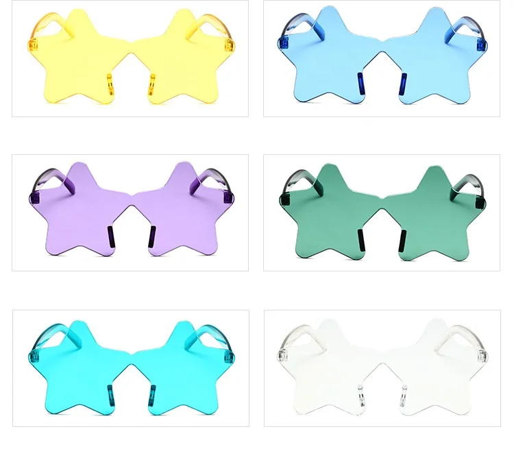 Sunglasses Fashion For Lady Girl Party Sun Glasses Star Shape Plastic Women Sunglasses
