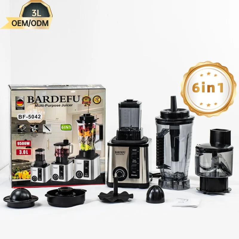 multifunctional 3L 6 in 1blender juicer food processor blender 3 in 1 smoothie blender machine heavy duty commercial 9500w
