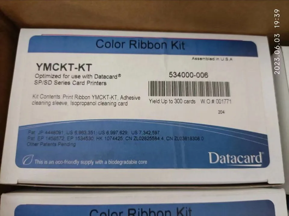 original Datacard 534000-006 YMCKT-KT Color Ribbon 300prints use in SP55Plus/SP75 Plus SD360 Card Printer