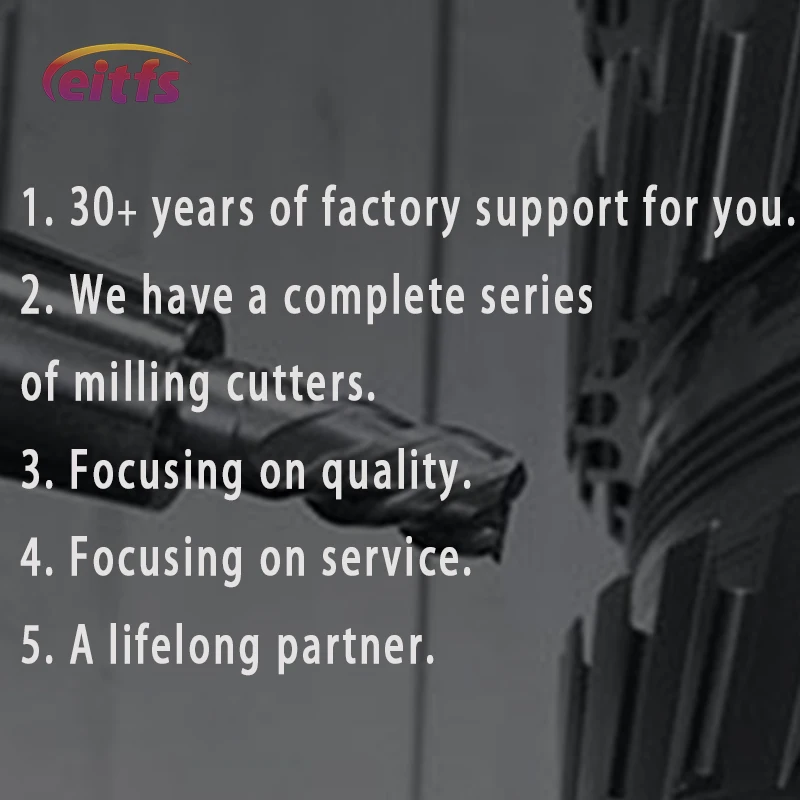 Eitfs endmill 4flute end mills hrc55 tungsten carbide cemented involute milling gear cutter fresa plana cutter: End Mill