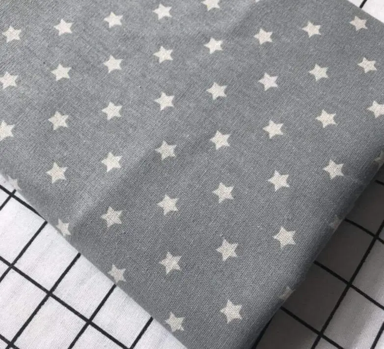Gray Star Design Linen Fabric High Quality Home Textiles Sewing Cloth Of Handmade DIY Handicrafts