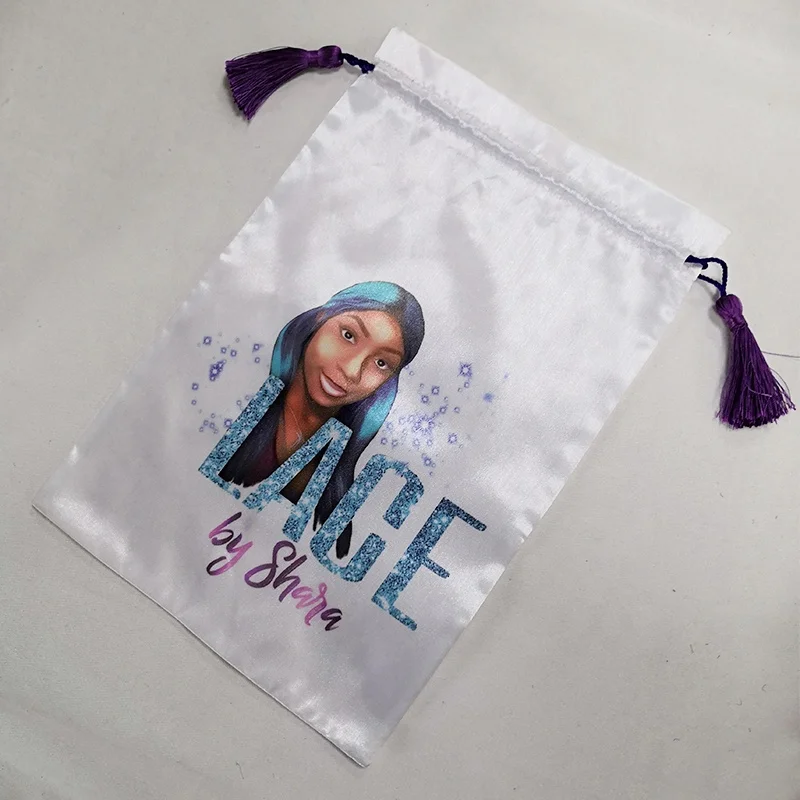 2022 Custom Logo Printing Soft Satin Bag For Hair Underwear Gift Cosmetic Packaging Luxury Matte Silk Satin Drawstring Pouch