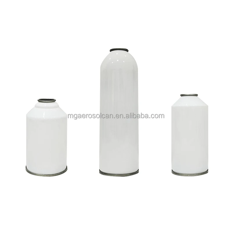 Guangzhou Mijia manufacturer customize 2 pieces empty aerosol tinplate can for R22 R600a refrigerant gas