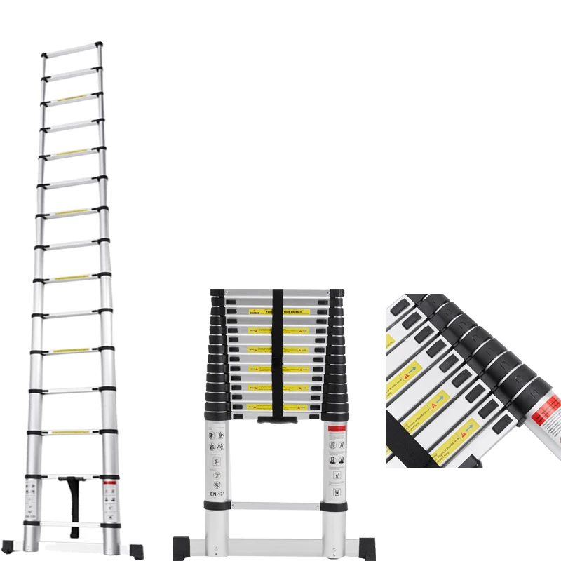 Extension folding aluminum ladder foldable one side step stair lightweight warehouse outdoor ladder