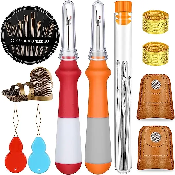 50 Pieces Sewing Tools Kit Includes 6 Finger Protector DIY manual needle and thread box accessories sewing material bag